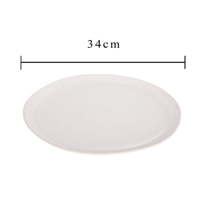 Set 2 Piatti in Ceramica Decorato Larghezza 34 cm