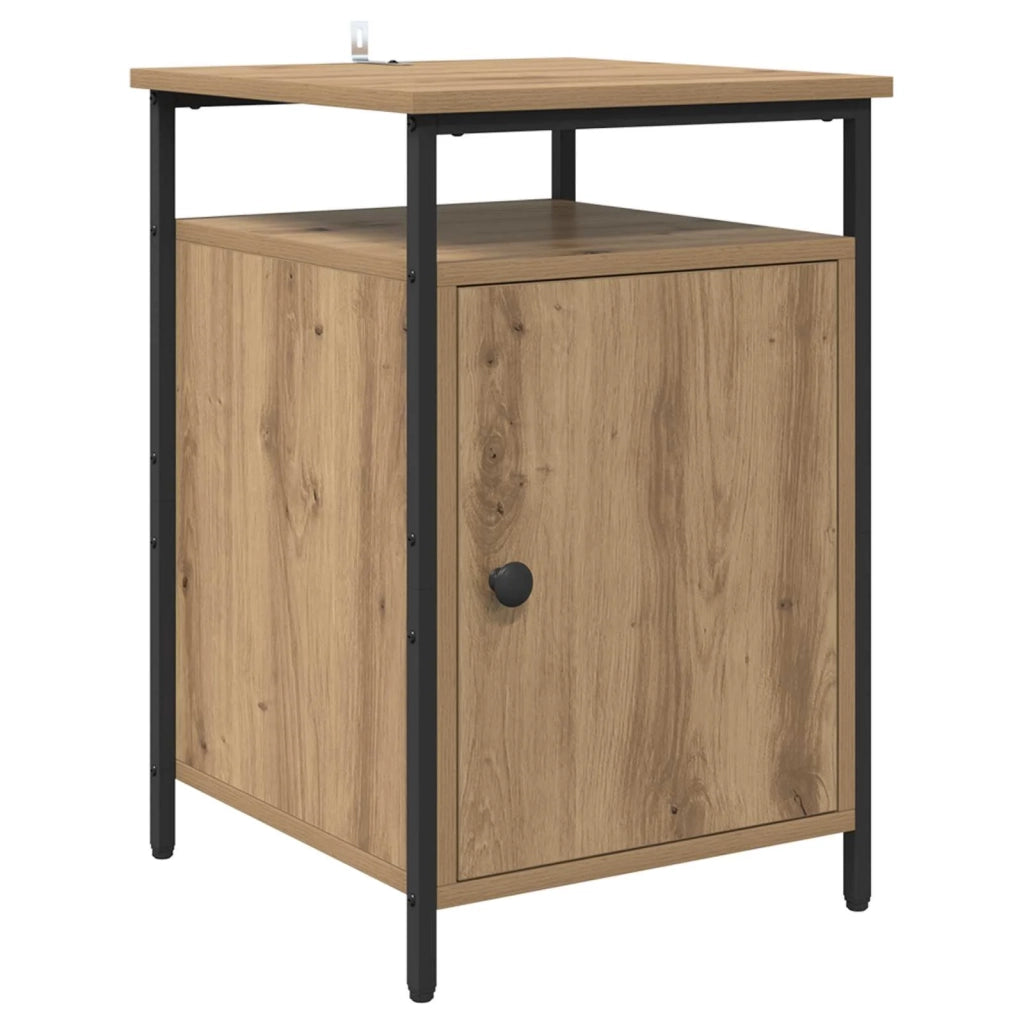 Set di 2 Comodini | Armadio da Notte | Mobiletto da notte Rovere artigianale 40 x 42 x 60cm
