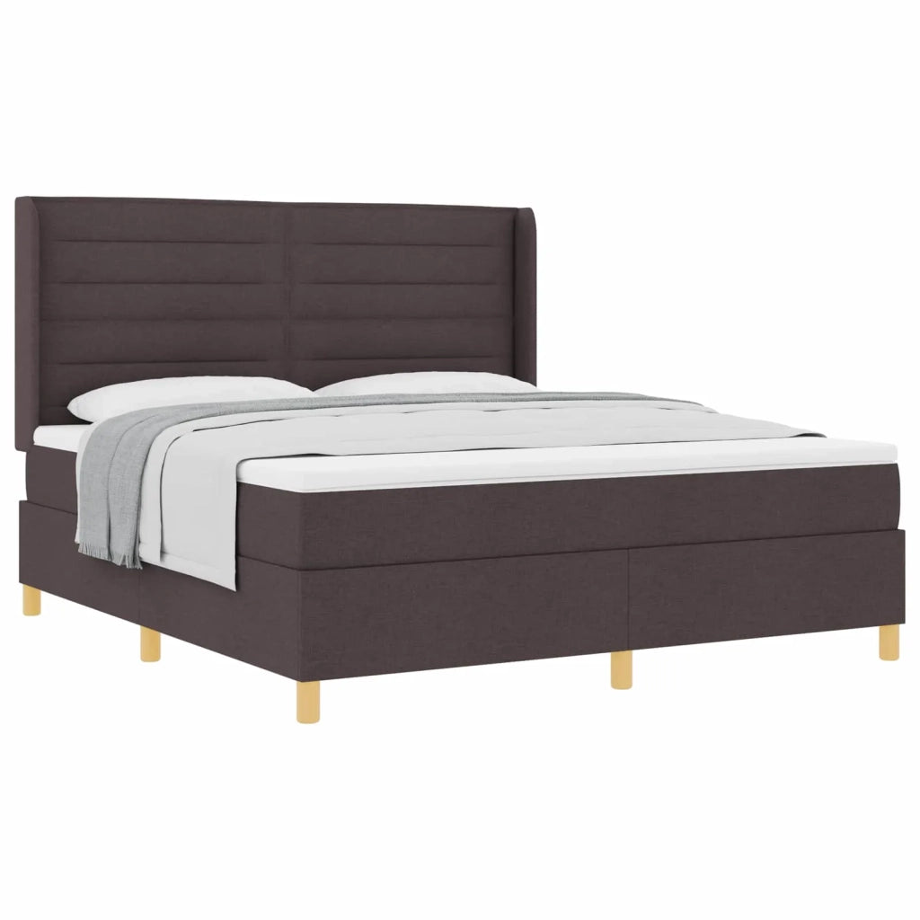 Letto a molle con materasso Marrone Scuro 180 x 200 cm Tessuto 3341787