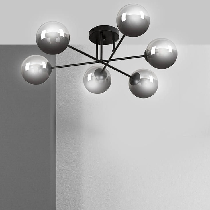 Lampadario Emibig Brendi 6xE14 nero/grafite 93cm IP20