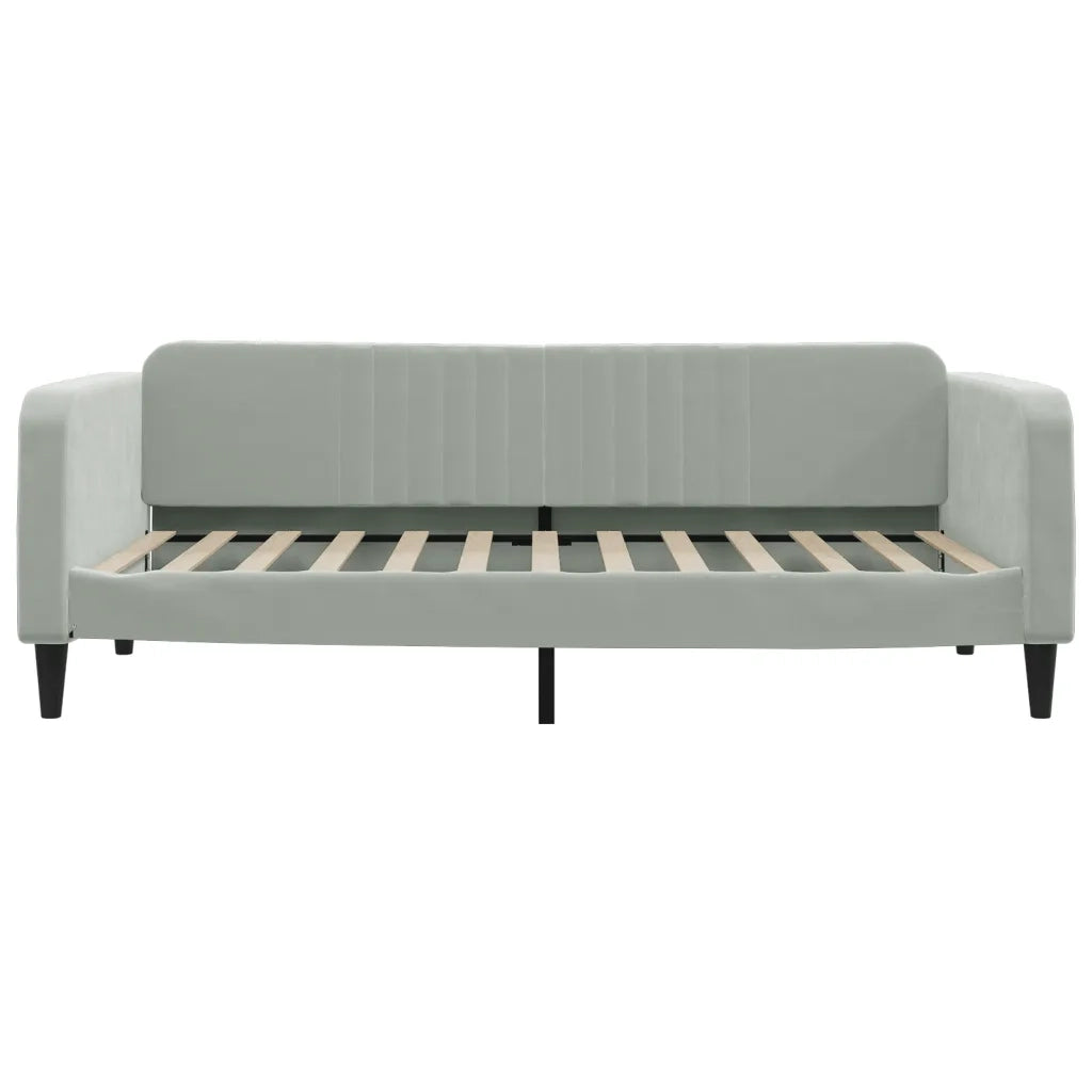 Divano Letto con Materasso Grigio Chiaro 100x200 cm in Velluto 3197046