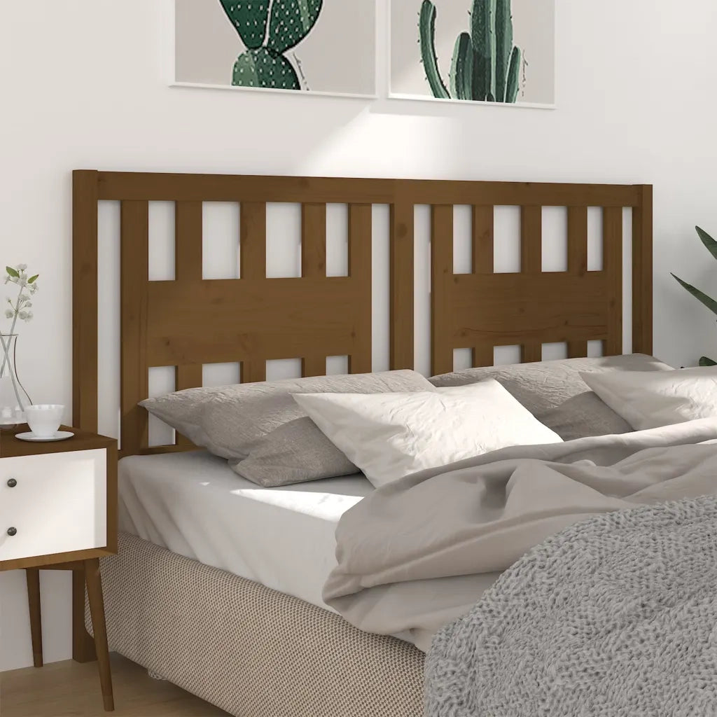 Testiera per Letto ambra 141x4x100 cm in Legno Massello di Pino