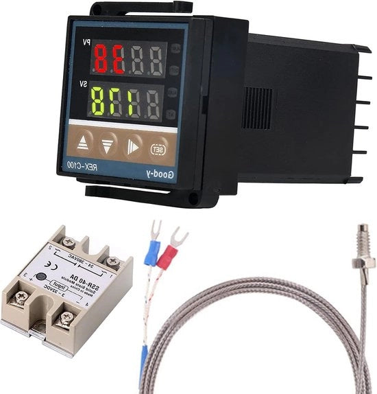 Controller PID Digitale con SSR-relais 40A e termocoppia di tipo K per l'industria energetica e chimica - applicazioni per serbatoi di acque reflue e forni - 0-1300°C