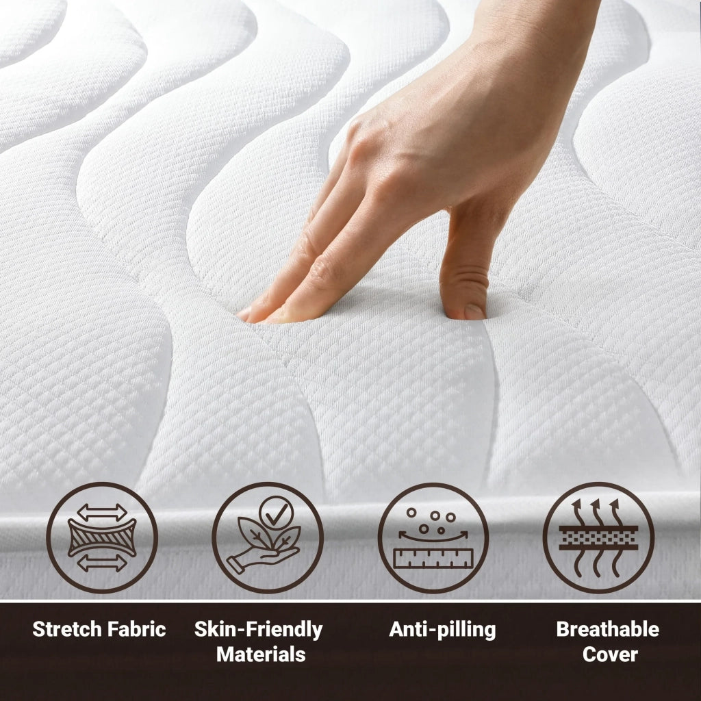 Materasso Singolo 95x210 cm in Memory Antibatterico | Altezza 25 cm | Rivestimento 3D Air in Fibra Ipoallergenica | Materasso Ortopedico a 7 Zone Differenziate Termosensibili