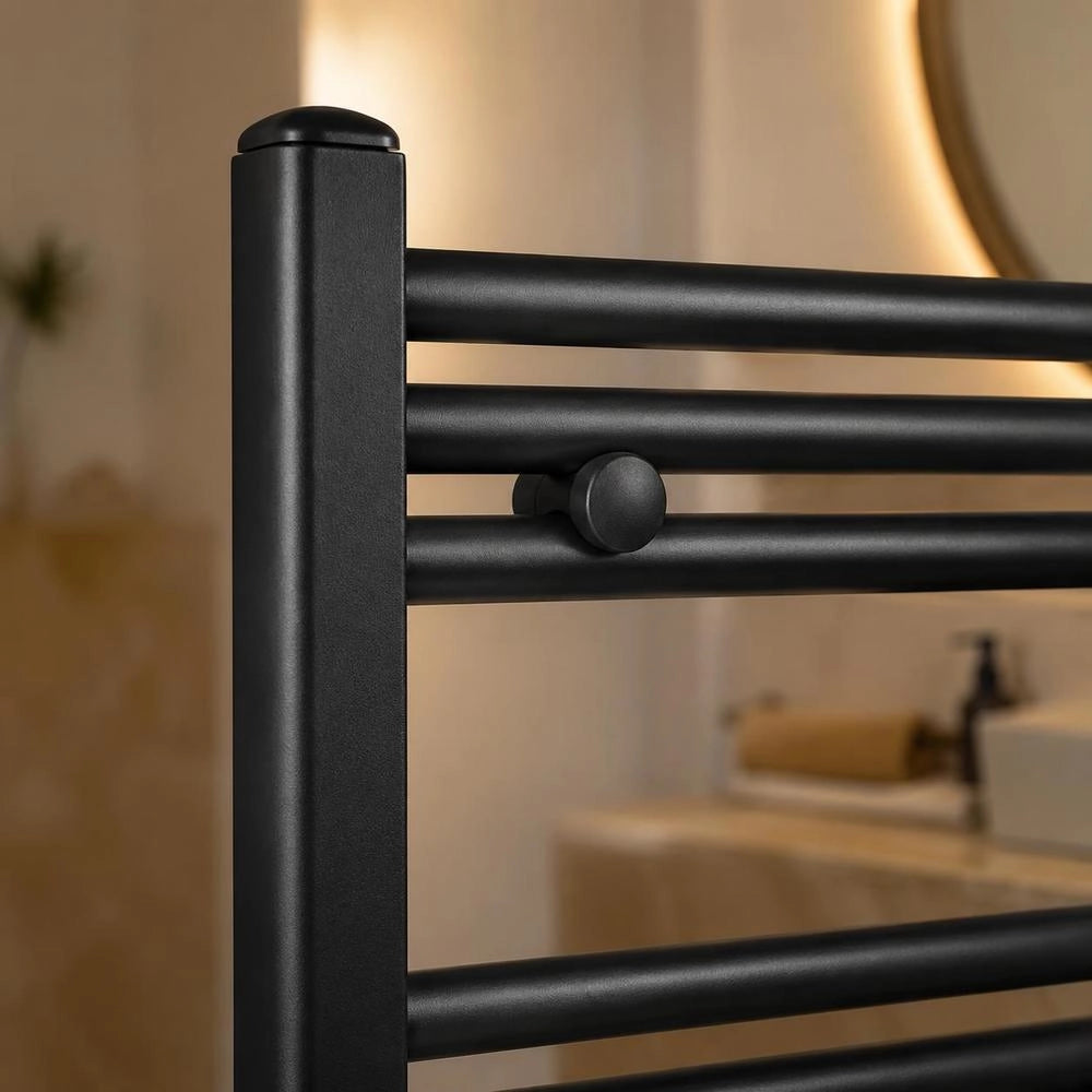 Towel Radiator, Hot Water, Straight, Black, 600x1160 Mm