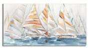 Dipinto su tela con barche a vela cm 140x2,8x70
