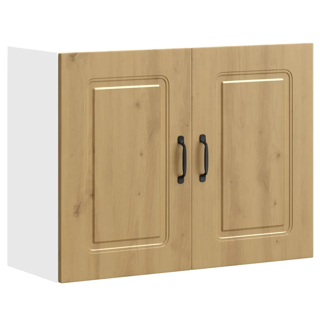 Pensile da cucina con vano contenitore 80 x 31 x 60 cm stile contemporaneo legno di rovere ingegnerizzato realizzato artigianalmente 02_0050001