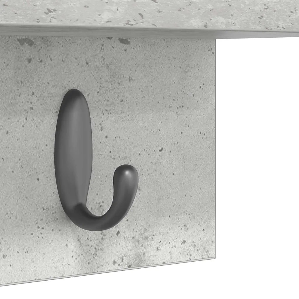 vidaXL Appendiabiti a muro Grigio cemento 60 x 10.5 x 18 cm