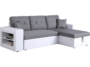 Divano ad angolo "Axel" trasformabile / reversibile - 3 posti - Bianco / Grigio