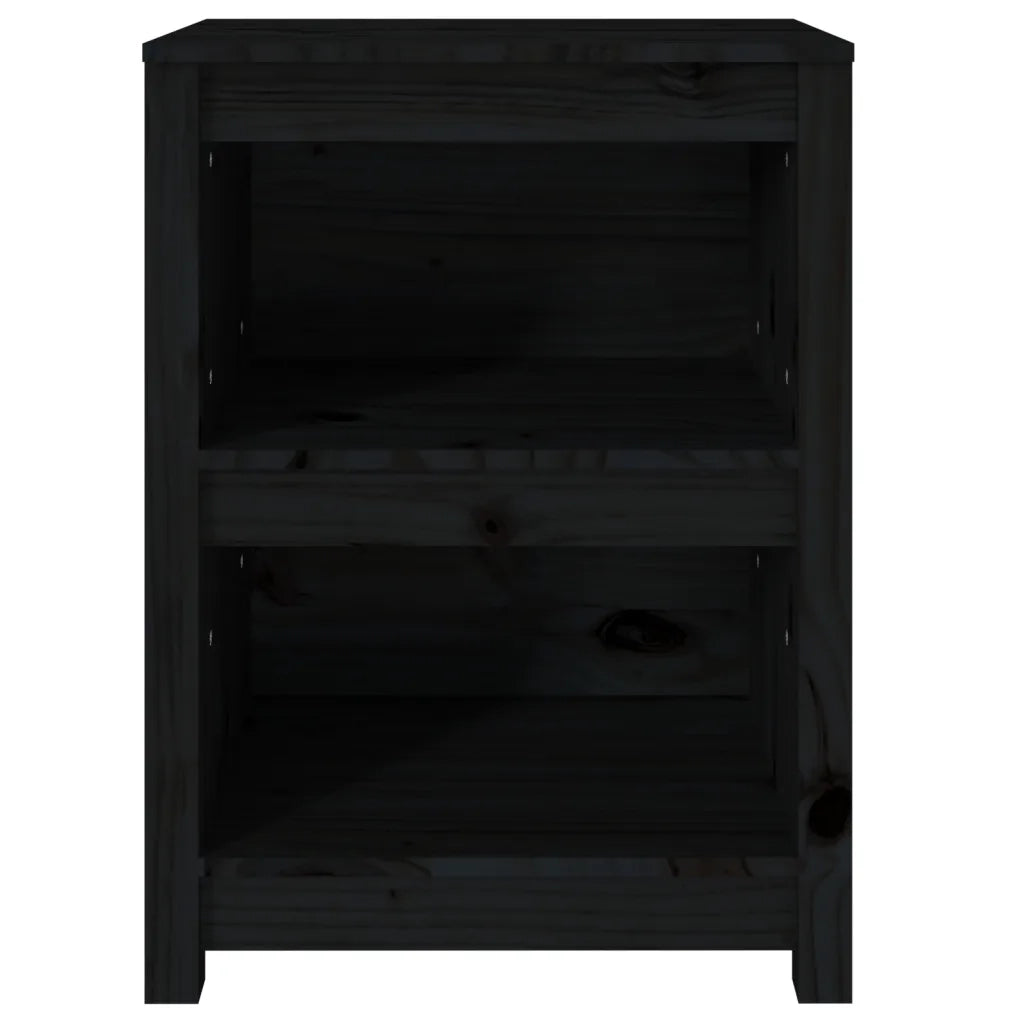Libreria Nera 50x35x68 cm in Legno Massello di Pino 821703