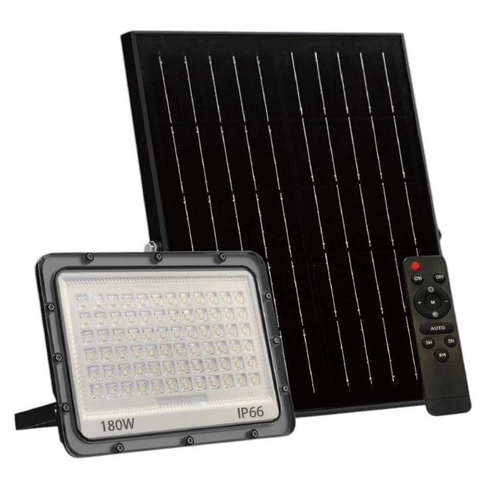 Trade Shop - Faro Led Da Esterno Con Pannello Solare 180w Ip66 Telecomando Luce Regolabile Sf319-180-3c -