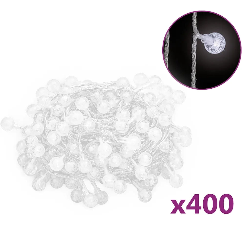 Filo di Luci Sferiche 40m 400 LED Bianco Freddo 8 Funzioni cod mxl 41114
