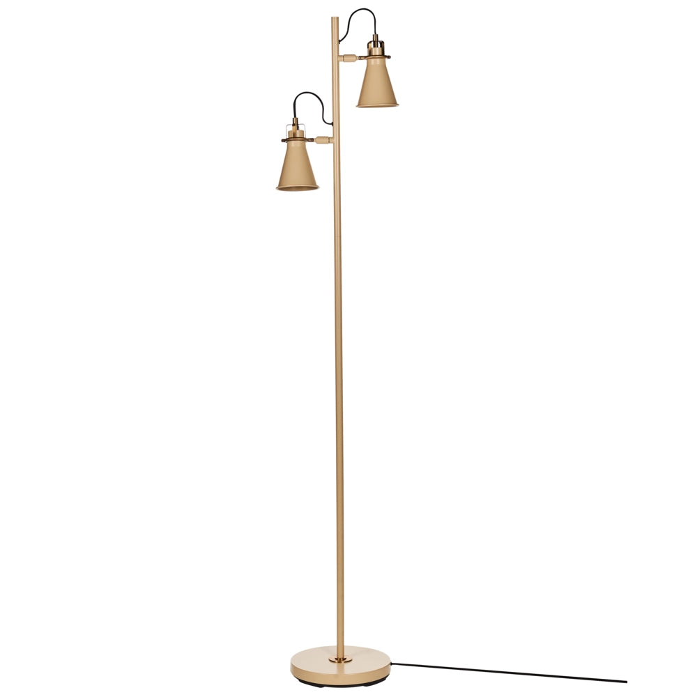 Lampada da terra Beige Metallo Paralumi regolabili Interruttore On-Off Camera da letto Soggiorno Casa Ufficio Illuminazione Design Industriale
