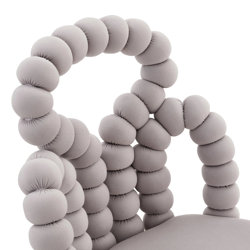 Sedia da Pranzo con Schienale Aperto Bobble e Design Ergonomico, in Velluto Grigio Chiaro 68 × 57 × 54.5 cm