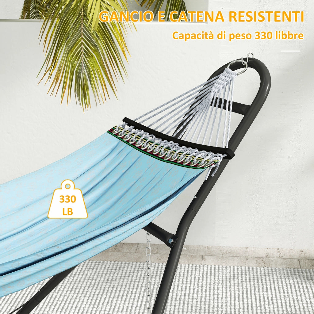 Supporto per Amaca Regolabile ¨C zephmum ¨C Nero Acciaio 278x97x112 cm
