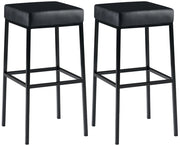 Set 2 sgabelli bar Montreal in similpelle nero,nero