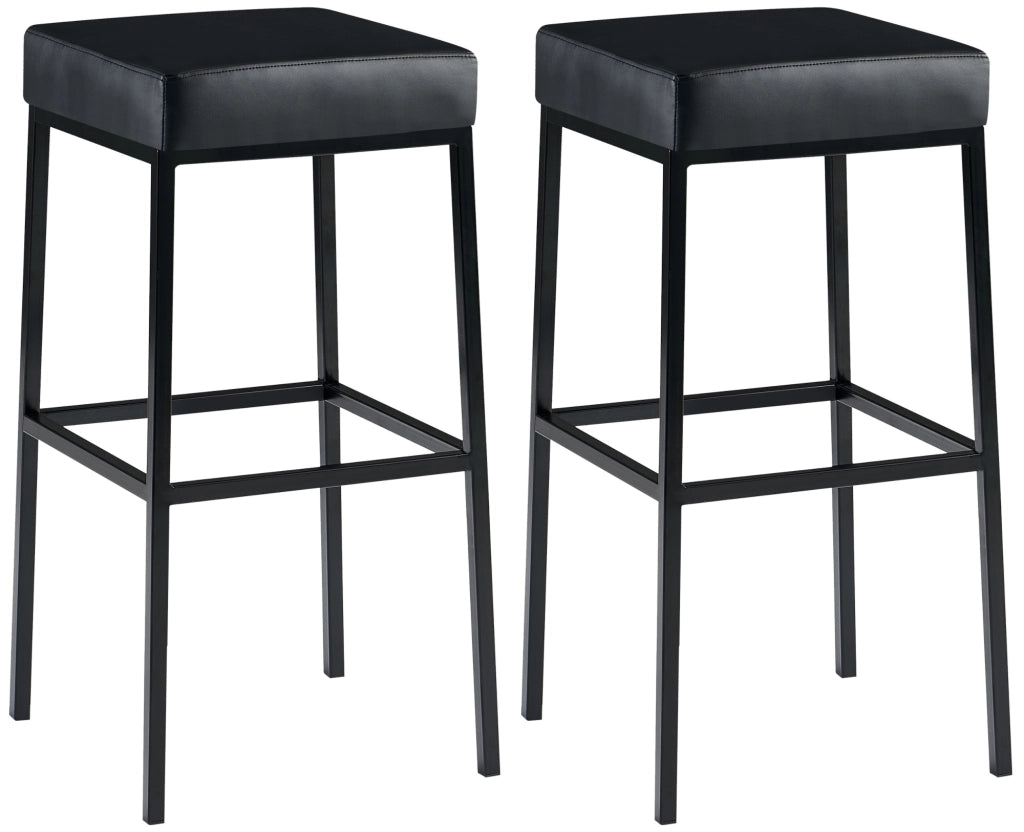 Set 2 sgabelli bar Montreal in similpelle nero,nero