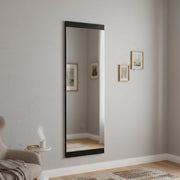 Specchio Fiammetta, Specchiera, Articolo d'arredo a muro, Decorazione con specchio, 40x2h120 cm, Nero