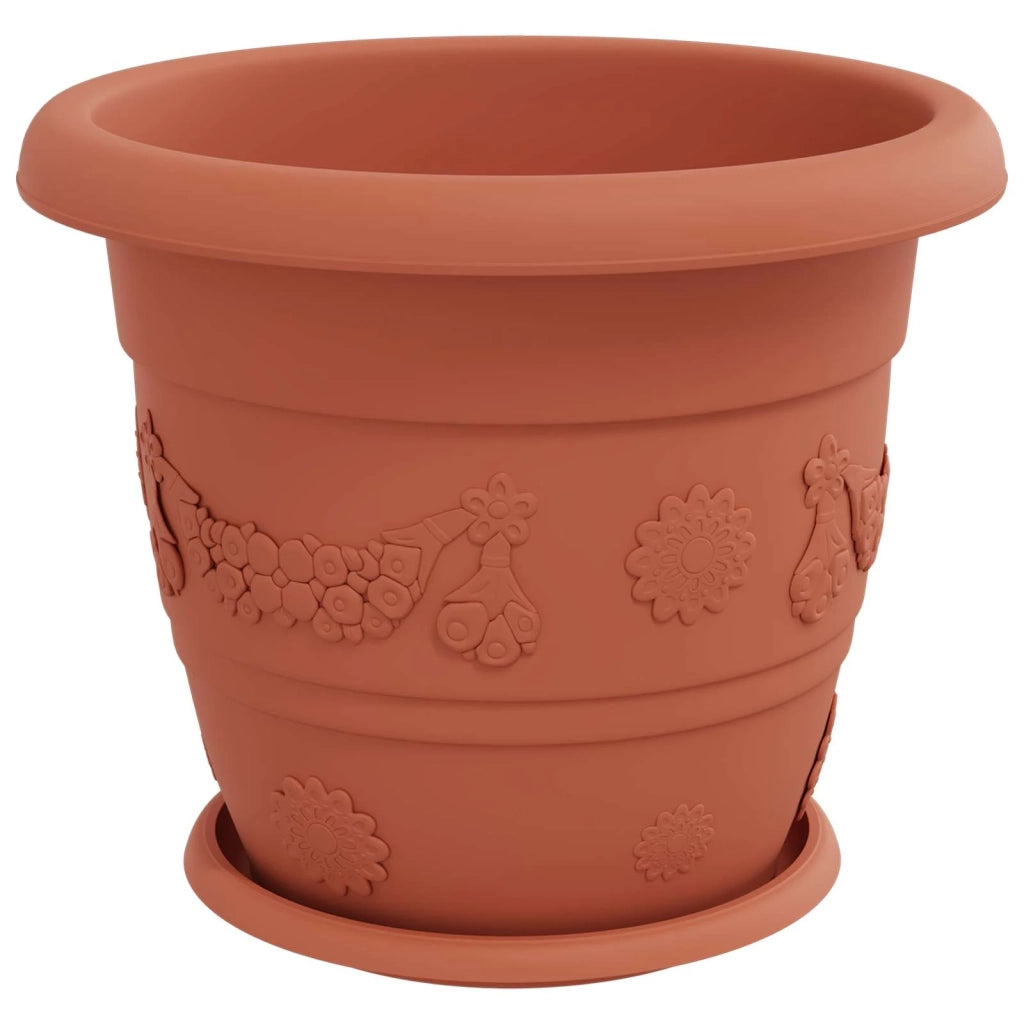 Vasi per Piante 24 pcs Rosso Mattone Ø 34 x 28 cm Plastica 3403283