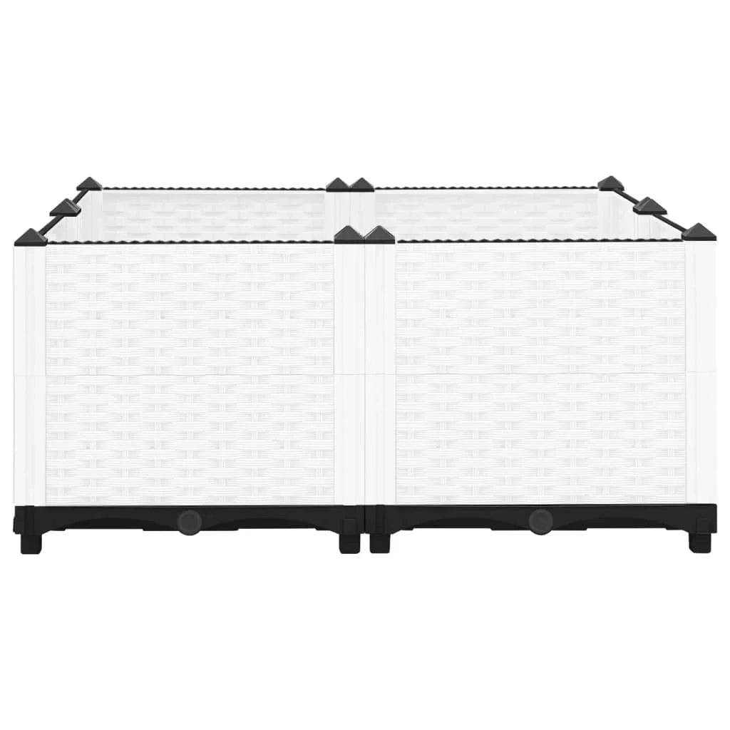 Fioriera rialzata per piante fiori terrazza giardino 80 x 80 x 38 cm polipropilene grigio 02_0039246