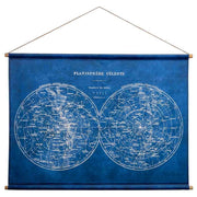 Tela pergamena tessuto stampato blu 120x86x2,5h cm