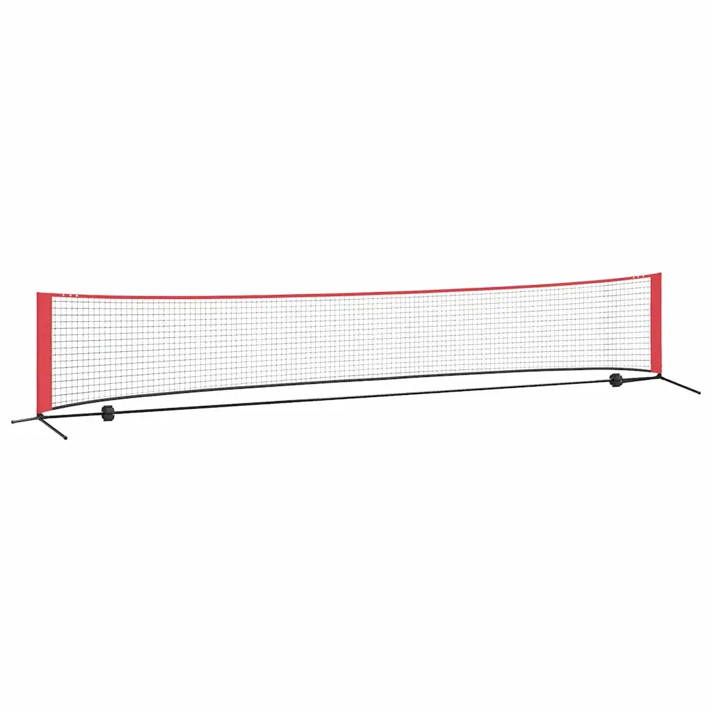 vidaXL Rete da tennis Nero e rosso 494.5 x 90 x 87 cm Poliestere