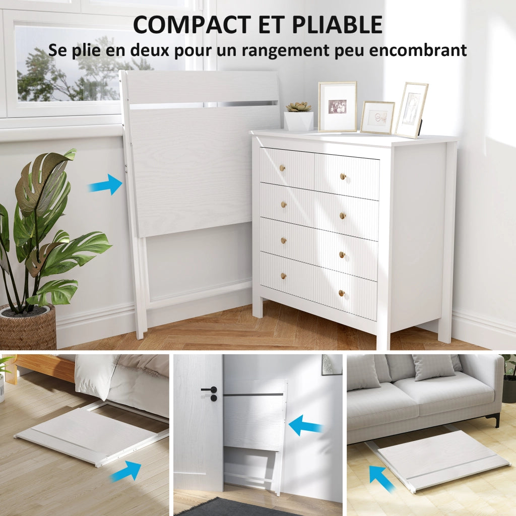 Scrivania pieghevole con scaffale ¨C zephmum ¨C bianco 75.5x50xHcm