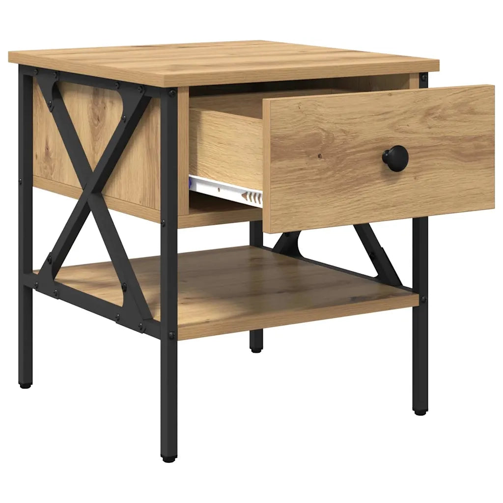 Comodino con cassetto 2 pcs rovere artigianale 40 x 42 x 45 cm 871225
