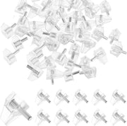 Supporti per piatti 3 mm - 50 pezzi - Plastica con penna in acciaio - Per mobili, mensole per libri, armadi, piatti in legno e vetro