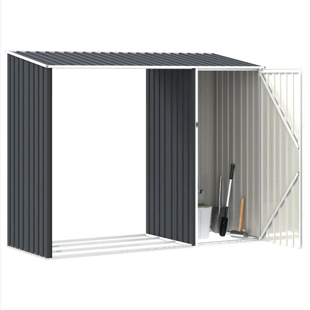 Capanno per Legna Antracite 245x98x159 cm in Acciaio Zincato CFW2560752