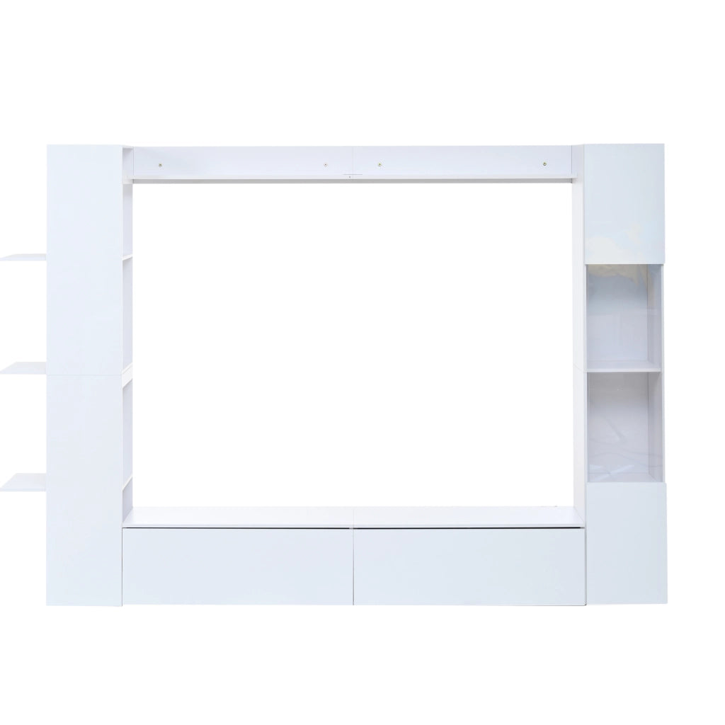 Mobile Parete Soggiorno con Vetrina e TV ¨C MINIMAL ¨C Bianco
