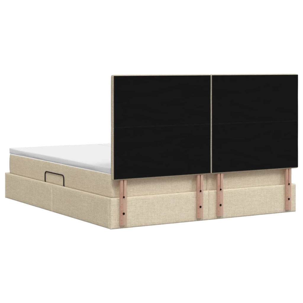 Letto con Contenitore con testiera Crema 180 x 200 cm Tessuto 3459805