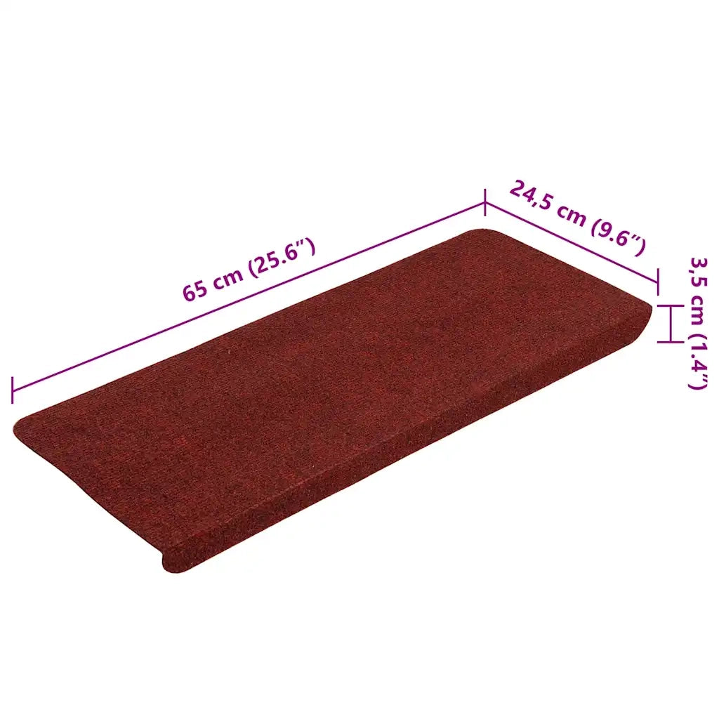 vidaXL Tappetini Autoadesivi per Scale 30 pz Rossi 65x22,5x3,5 cm