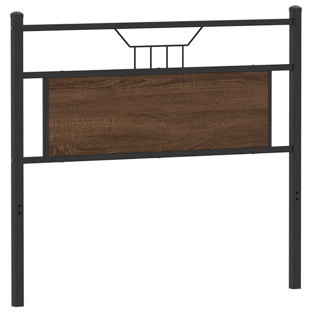 Testiera di Ricambio Rovere Marrone 107 cm in Legno Multistrato e Acciaio 4106871