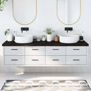 Piano Bagno Marrone Scuro 200x50x(2-6)cm Legno Trattatocod mxl 71871