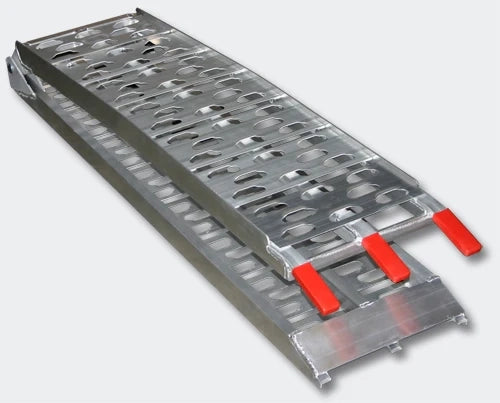 Rampa di carico pieghevole in alluminio per moto fino a 340 kg 220 x 28 cm grigia 3416050