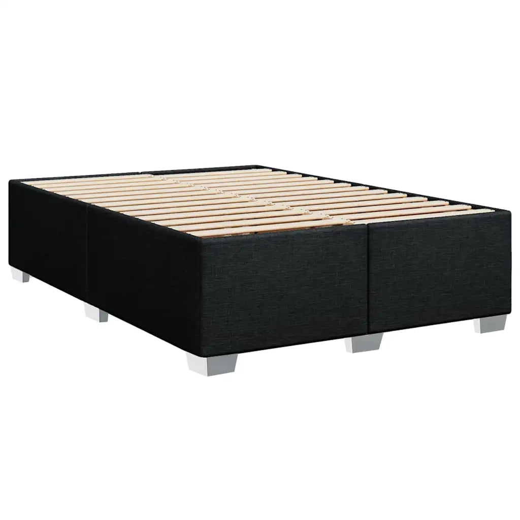 Giroletto a Molle con Materasso Nero 140x200 cm in Tessuto