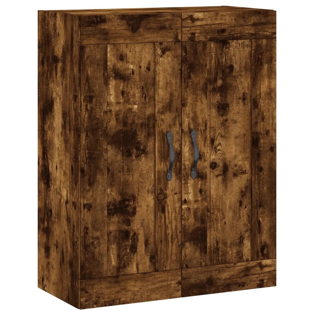 vidaXL Armadietti a Parete 2 pz Rovere Fumo in Legno Multistrato