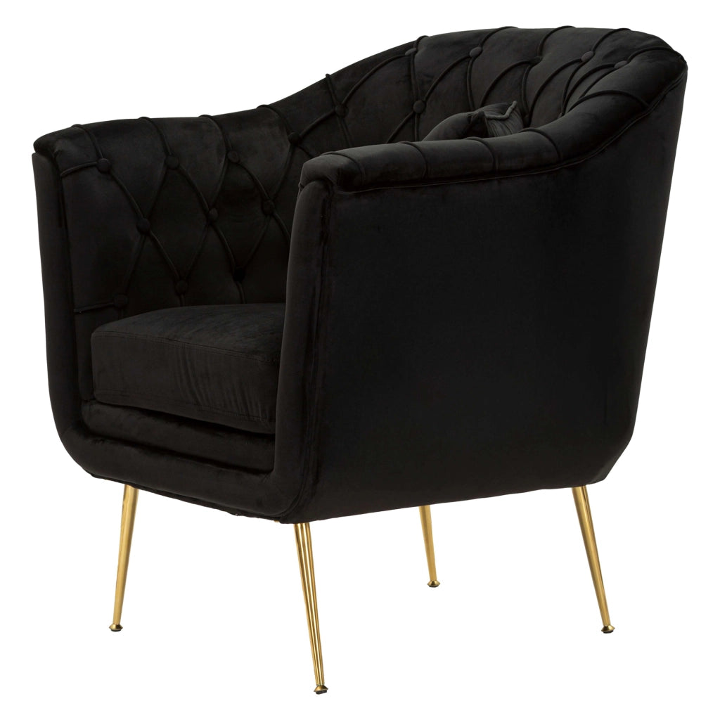 Poltroncina Turtuk, Poltrona con Cuscino, 88x83x91h cm Nero