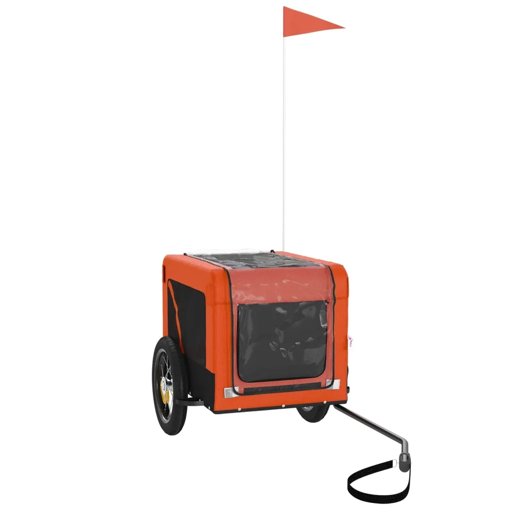 Rimorchio da Bici per Animali Arancione e Nero Oxford e Ferro 93907