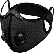 Maschera facciale in tessuto riciclabile con valvola - Maschera respirabile leggera per attività all'aperto, clip nasale regolabile e cintura velcro per capelli, protezione unisex antisfida