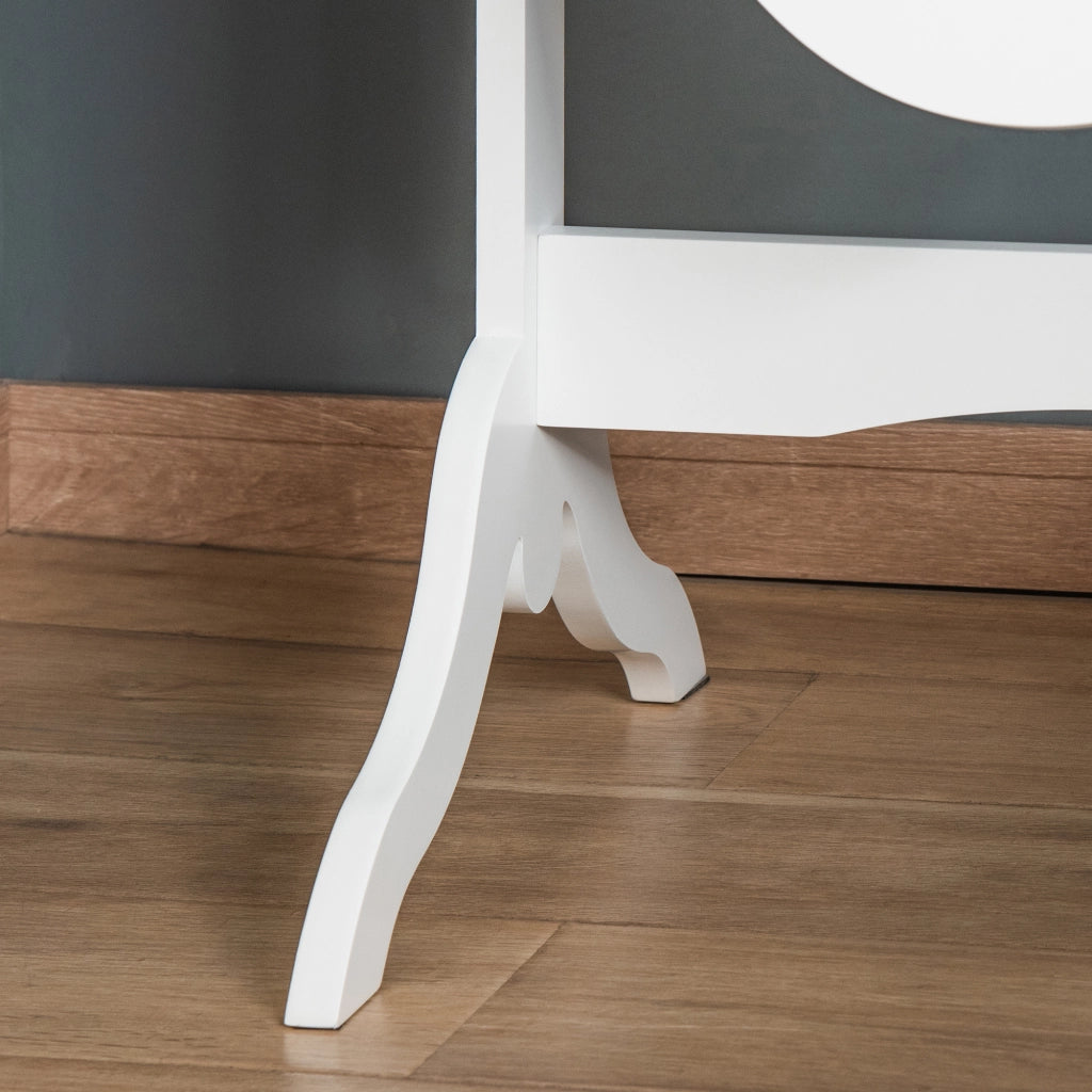 Specchio da Terra Ovale Regolabile ¨C zephmum ¨C Bianco 47.5x45.5x154.5 cm