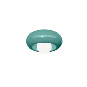 Applique Vintage Bumbum Ceramica Turchese Vetro Opalino 1 Luce E27 D40,5Cm