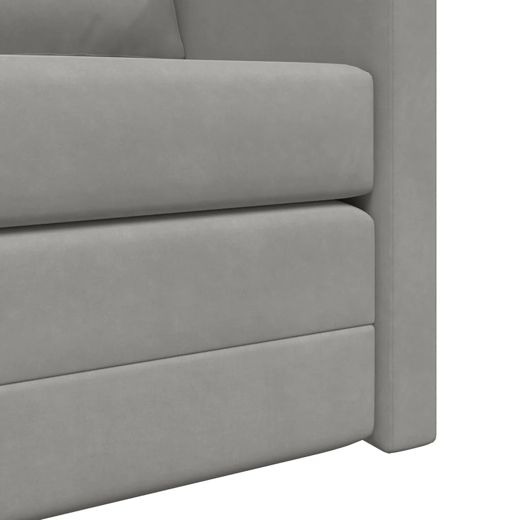 Divano letto | Sof¨¤ letto | Letto singolo da Terra 2 in 1 Grigio Chiaro 122x204x55cm Velluto