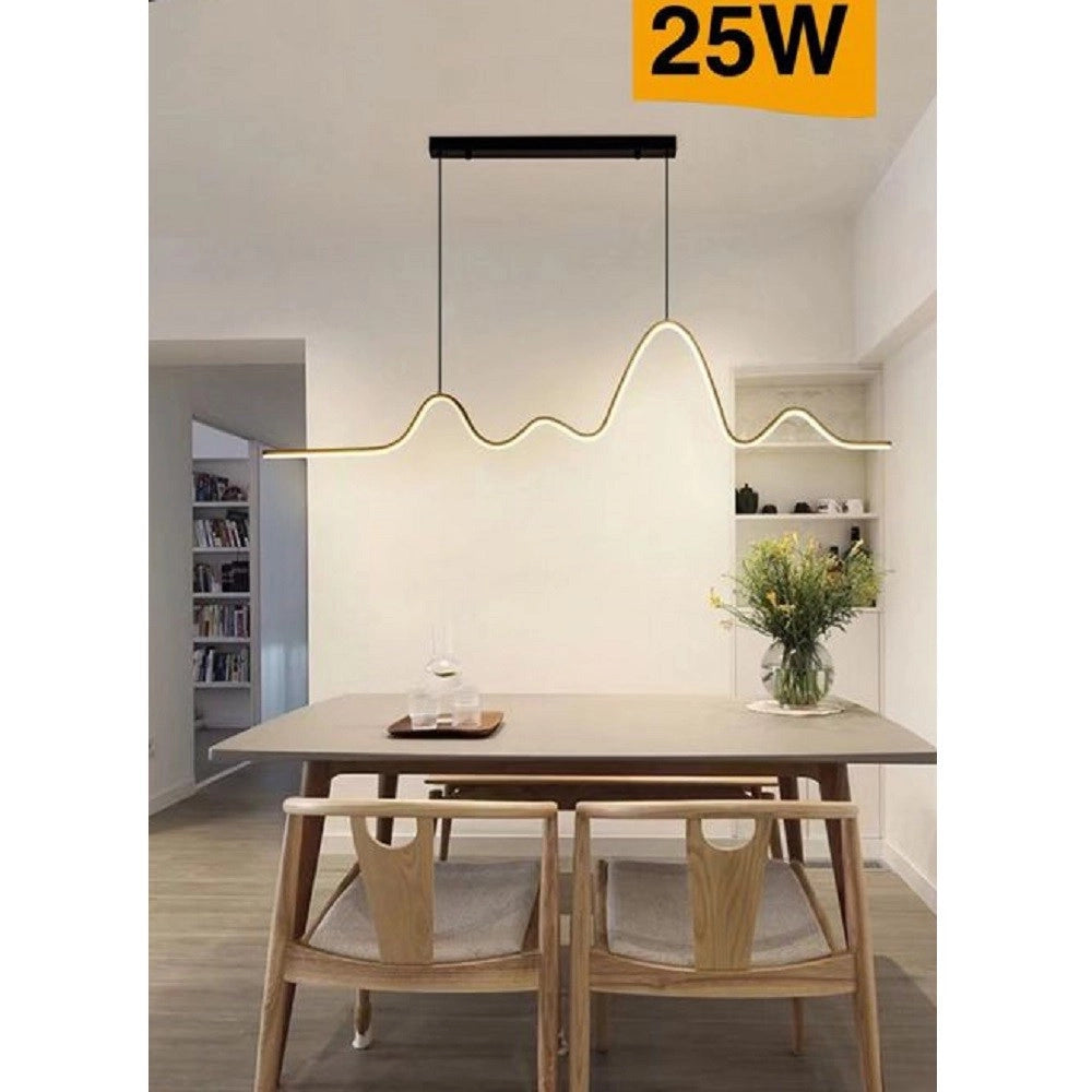 Trade Shop - Lampadario Sospensione Led 25w Moderno Onda Sfalsata Luce 4000k 6500k 3000k B73n -