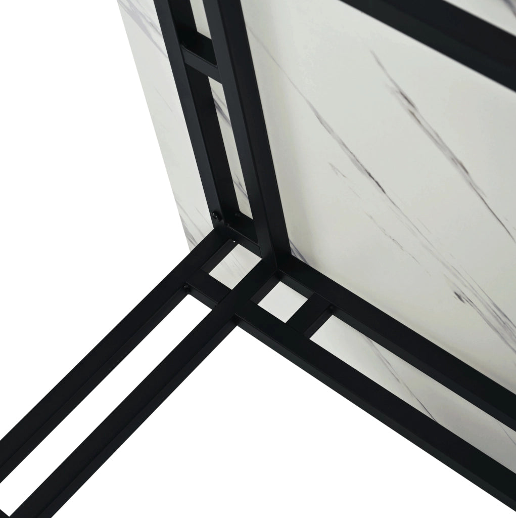 Tavolo da pranzo moderno in MDF 120 cm; nero e bianco