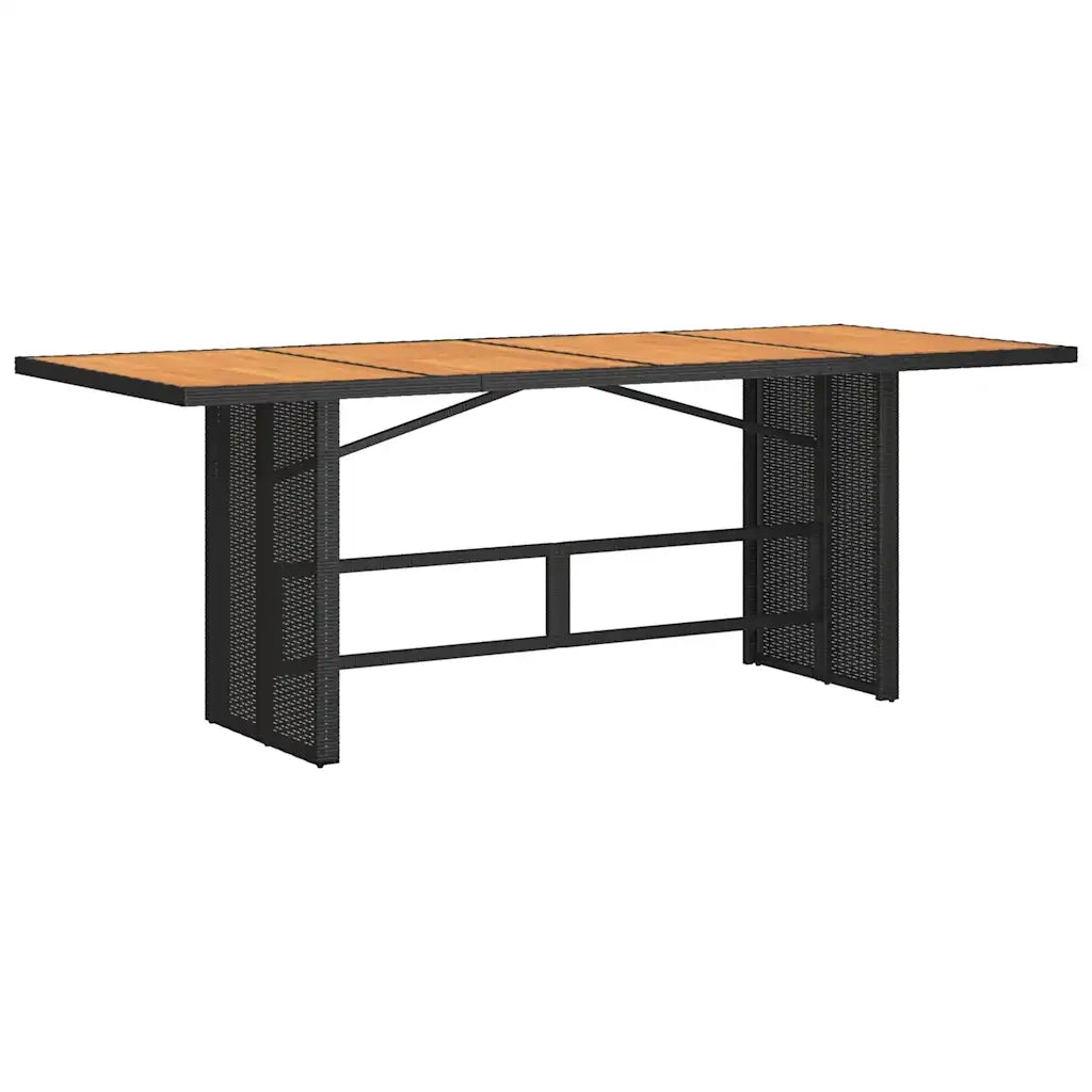 Set da Pranzo da Giardino 9 pz con Cuscini Nero in Polyrattan 3212071