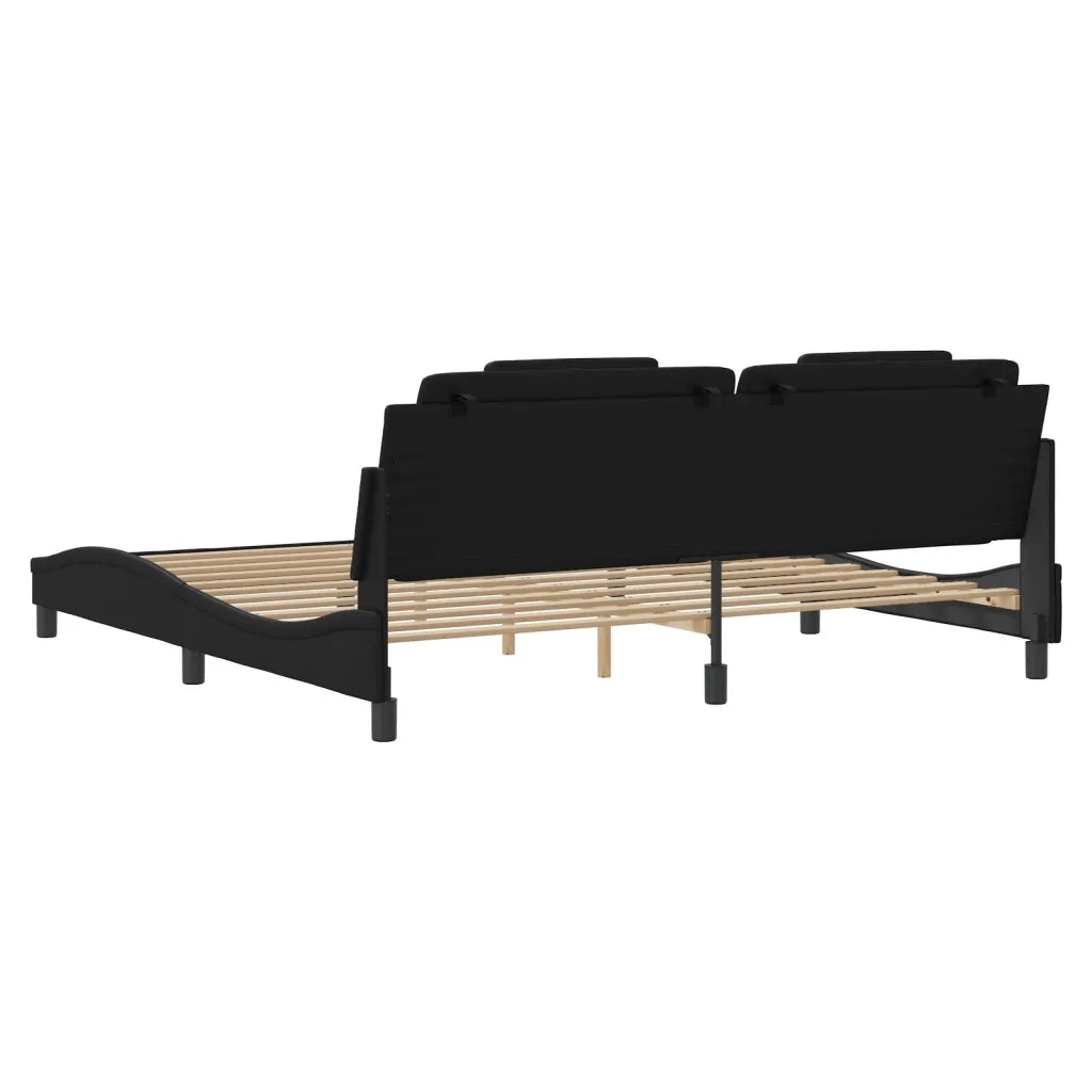 Giroletto Viana con LED senza Materasso Nero 200x200 cm 3214043