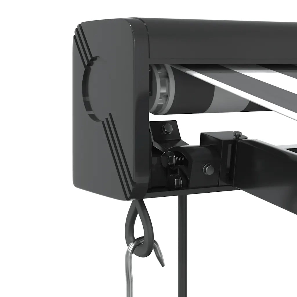 Tenda Retrattile Antracite e Bianca 3,5x2,5m Tessuto/Alluminio