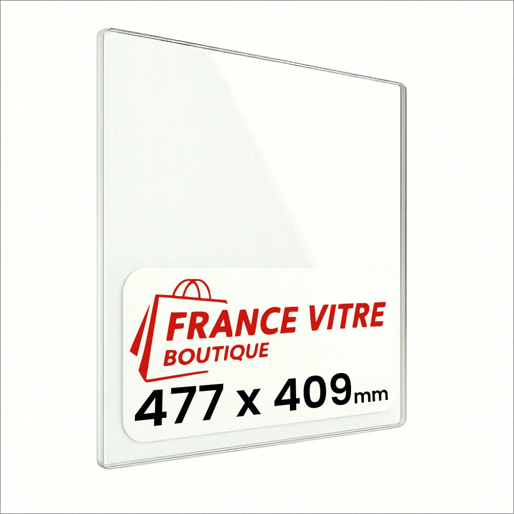 477 x 409 x 4 mm - Vetro per stufa a legna - vetro camino di ricambio - vetro per caminetto resistente al fuoco - France Vitre